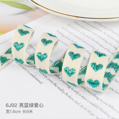 16mm*9m motif de cœur ruban de coton Jacquard pour les accessoires de vêtements