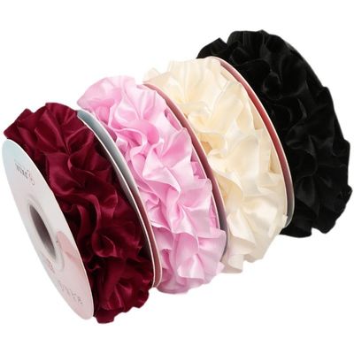 4.0cm*4.5m Ruban de polyester à bord ridé pour emballage de fleurs