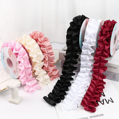 4.0cm*4.5m Ruban de polyester à bord ridé pour emballage de fleurs