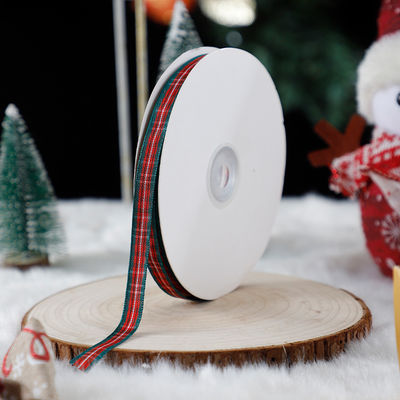 1cm*45m Ruban imprimé de Noël pour emballage cadeau et accessoires de vêtements