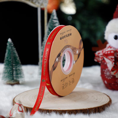 1cm*45m Ruban imprimé de Noël pour emballage cadeau et accessoires de vêtements