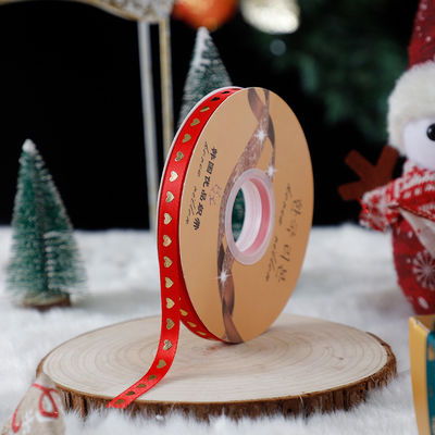 1cm*45m Ruban imprimé de Noël pour emballage cadeau et accessoires de vêtements
