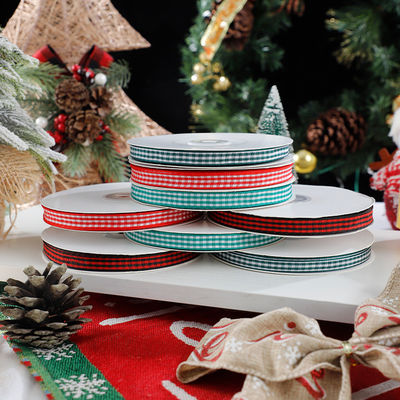 1cm*45m Ruban imprimé de Noël pour emballage cadeau et accessoires de vêtements