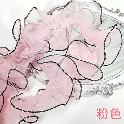 12cm*2m Ruban de dentelle à bord ridé pour emballage de fleurs et cadeaux