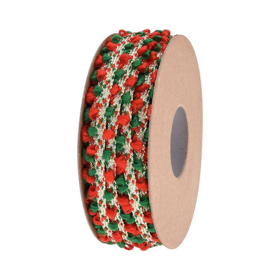 10mm*10m Joyeux Noël bordure d'oreille en velours pour l'emballage des cadeaux et la décoration du festival