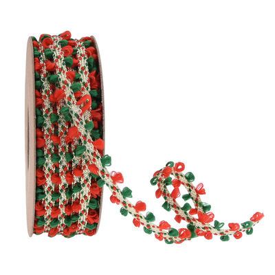 10mm*10m Joyeux Noël bordure d'oreille en velours pour l'emballage des cadeaux et la décoration du festival