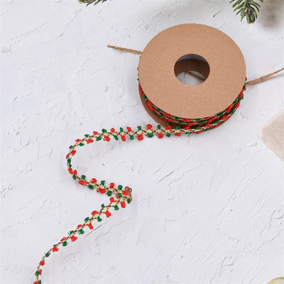 10mm*10m Joyeux Noël bordure d'oreille en velours pour l'emballage des cadeaux et la décoration du festival