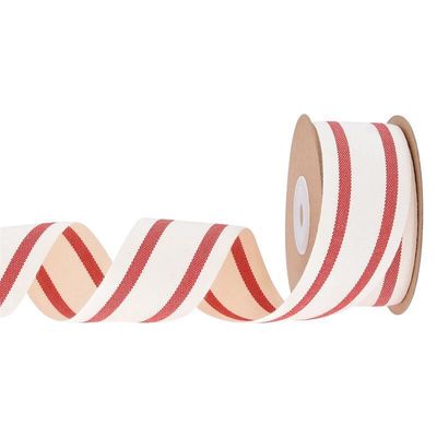 10 mm-38 mm*10y Ruban de coton rayé noir et rouge pour emballage cadeau et accessoires de vêtements