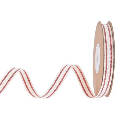 10 mm-38 mm*10y Ruban de coton rayé noir et rouge pour emballage cadeau et accessoires de vêtements