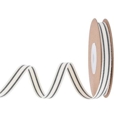 10 mm-38 mm*10y Ruban de coton rayé noir et rouge pour emballage cadeau et accessoires de vêtements