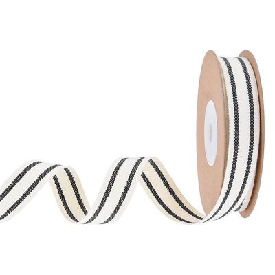 10 mm-38 mm*10y Ruban de coton rayé noir et rouge pour emballage cadeau et accessoires de vêtements