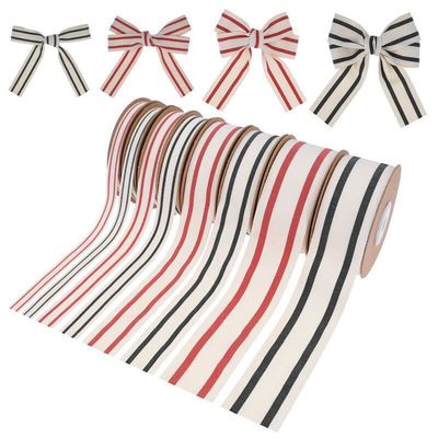 10 mm-38 mm*10y Ruban de coton rayé noir et rouge pour emballage cadeau et accessoires de vêtements