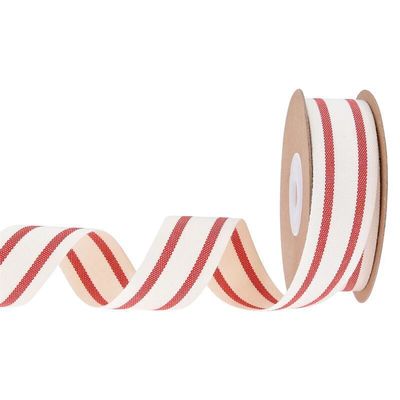 10 mm-38 mm*10y Ruban de coton rayé noir et rouge pour emballage cadeau et accessoires de vêtements