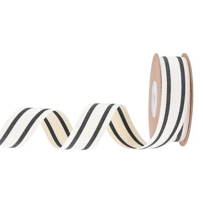 10 mm-38 mm*10y Ruban de coton rayé noir et rouge pour emballage cadeau et accessoires de vêtements