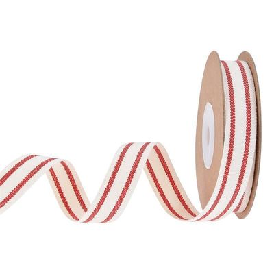 10 mm-38 mm*10y Ruban de coton rayé noir et rouge pour emballage cadeau et accessoires de vêtements