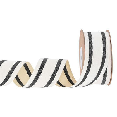 10 mm-38 mm*10y Ruban de coton rayé noir et rouge pour emballage cadeau et accessoires de vêtements