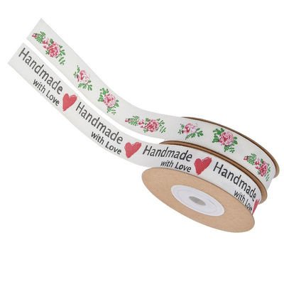 15 mm*10 m ruban de coton imprimé pour emballage cadeau et accessoires de vêtements