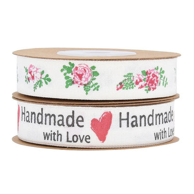 15 mm*10 m ruban de coton imprimé pour emballage cadeau et accessoires de vêtements