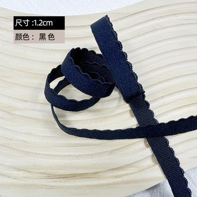 Accessoires de vêtement Ruban à bord tissé de 1,2 cm Polyester Bra élastique avec caractéristiques écologiques